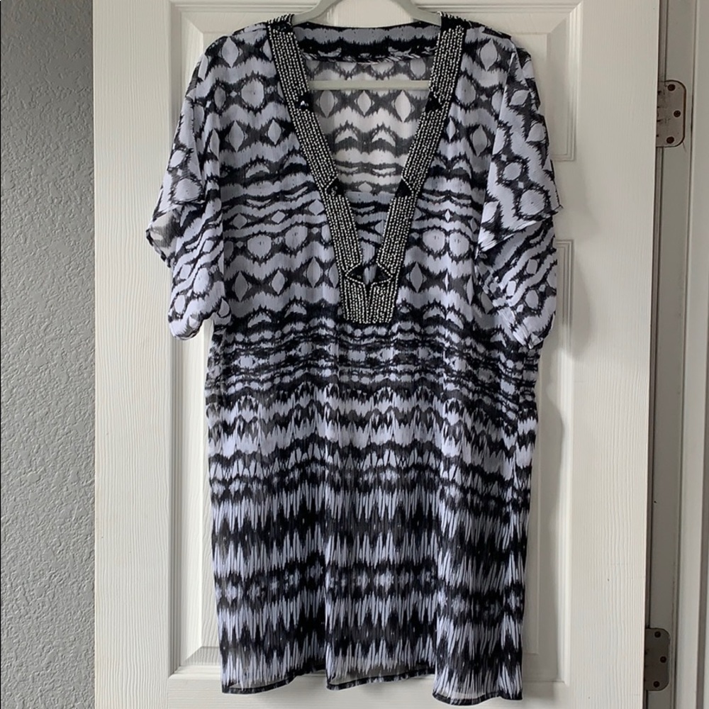 Hale Bob semi sheer beaded caftan